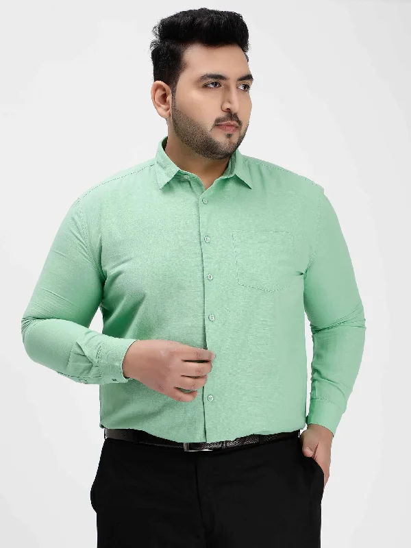 Soft Layers Green Cotton Twill Plus Size Shirt