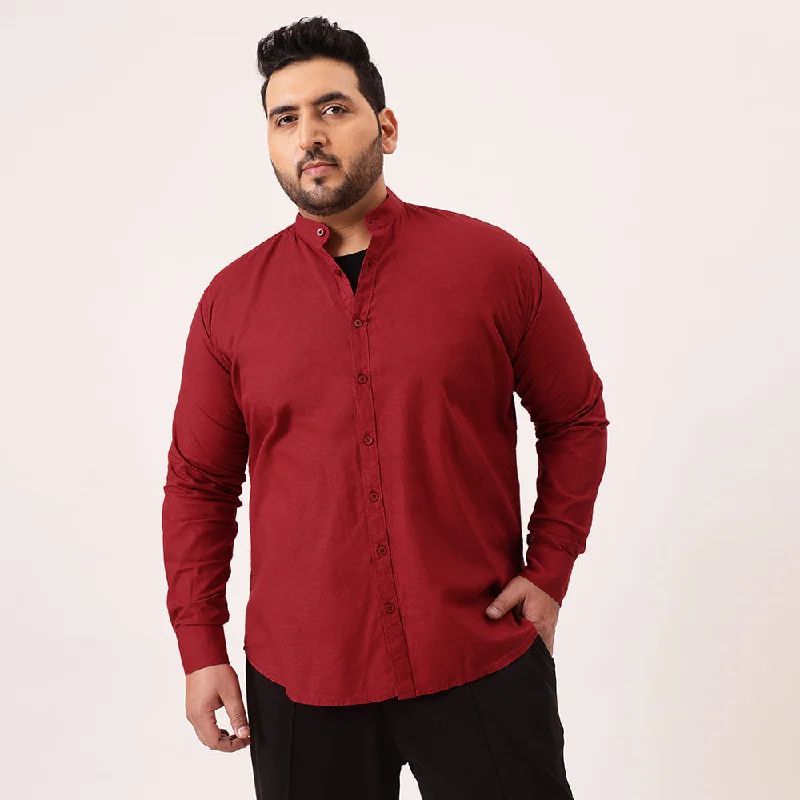Rugged Jackets Mandarin Collar Cotton Plus Size Shirt