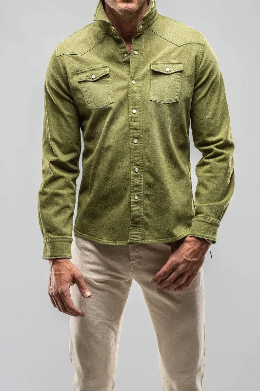 Soft T-Shirts Ranger Colored Denim Snap Shirt In Avocado