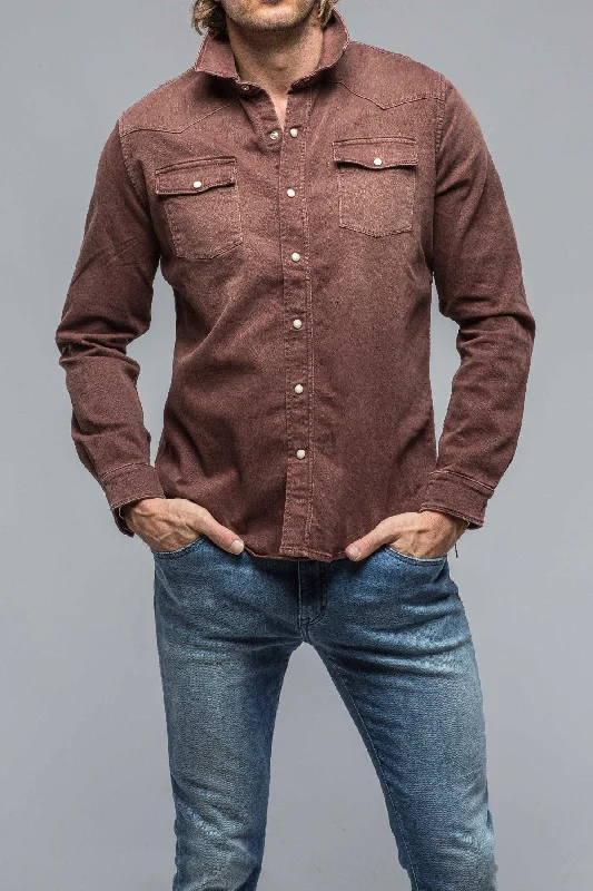 Casual Hoodies Ranger Colored Denim Snap Shirt In Mogano