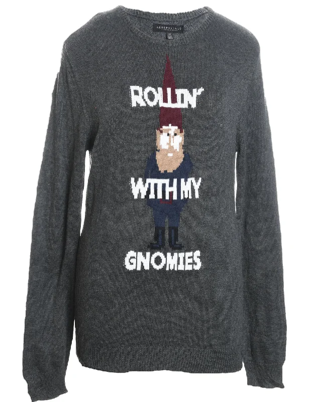 Minimalist Style Rolling With The Gnomes Jumper - S