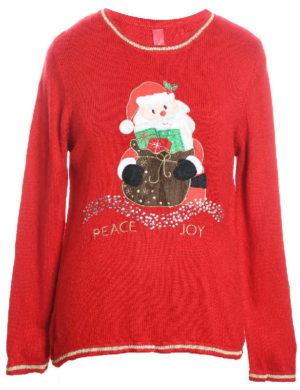 Stylish Joggers Santa Claus Christmas Jumper - M