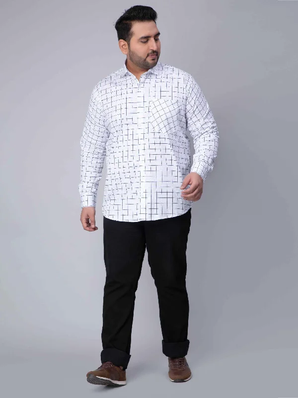 Varsity Jackets White Check Plus Size Shirt